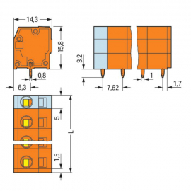 WAGO | 739-235 | PCB TERMINAL BLOCK; 2.5 MM&sup2;; PIN SPACING 7.