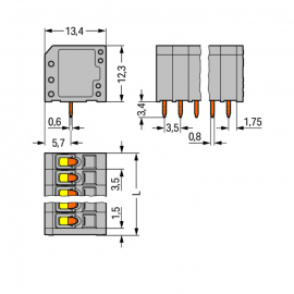 WAGO | 739-309 | PCB TERMINAL BLOCK; 1.5 MM&sup2;; PIN SPACING 3.