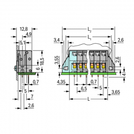 WAGO | 741-136 | PCB TERMINAL BLOCK; PUSH-BUTTON; 2.5 MM&sup2;; P