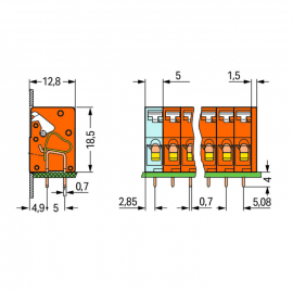 WAGO | 741-209 | PCB TERMINAL BLOCK; PUSH-BUTTON; 2.5 MM&sup2;; P