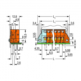 WAGO | 741-238 | PCB TERMINAL BLOCK; PUSH-BUTTON; 2.5 MM&sup2;; P