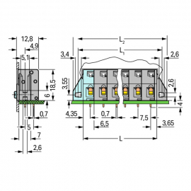 WAGO | 741-325 | PCB TERMINAL BLOCK; PUSH-BUTTON; 2.5 MM&sup2;; P