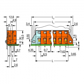 WAGO | 741-423 | PCB TERMINAL BLOCK; PUSH-BUTTON; 2.5 MM&sup2;; P