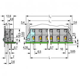 WAGO | 741-525 | PCB TERMINAL BLOCK; PUSH-BUTTON; 2.5 MM&sup2;; P