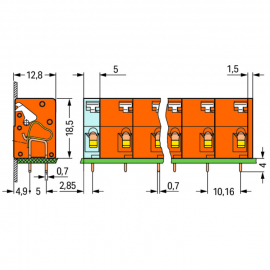WAGO | 741-608 | PCB TERMINAL BLOCK; PUSH-BUTTON; 2.5 MM&sup2;; P