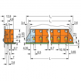 WAGO | 741-623 | PCB TERMINAL BLOCK; PUSH-BUTTON; 2.5 MM&sup2;; P