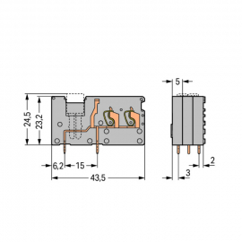 WAGO | 742-174 | STACKABLE 2-CONDUCTOR PCB TERMINAL BLOCK; W