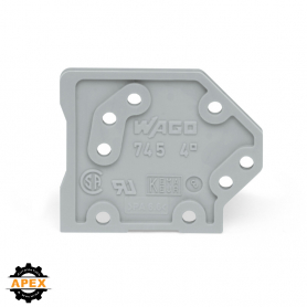 WAGO | 745-100 | END PLATE; 1.5 MM THICK; SNAP-FIT TYPE; GRA
