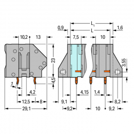 WAGO | 745-1353 | PCB TERMINAL BLOCK; 6 MM&sup2;; PIN SPACING 10