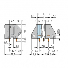 WAGO | 745-156 | PCB TERMINAL BLOCK; 4 MM&sup2;; PIN SPACING 7.5