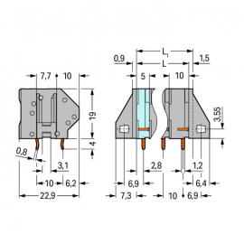 WAGO | 745-204 | PCB TERMINAL BLOCK; 4 MM&sup2;; PIN SPACING 10 M