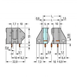 WAGO | 745-210 | PCB TERMINAL BLOCK; 4 MM&sup2;; PIN SPACING 10 M