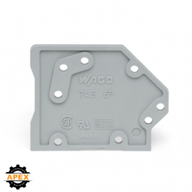 WAGO | 745-300 | END PLATE; SNAP-FIT TYPE; 1.6 MM THICK; GRA