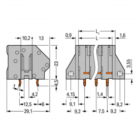 WAGO | 745-307 | PCB TERMINAL BLOCK; 6 MM&sup2;; PIN SPACING 7.5
