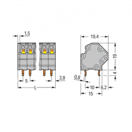 WAGO | 745-3103 | PCB TERMINAL BLOCK; 4 MM&sup2;; PIN SPACING 5 M