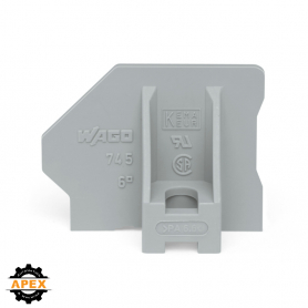 WAGO | 745-345 | END PLATE; WITH FLANGE; GRAY