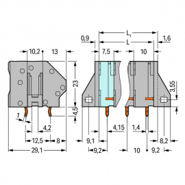 WAGO | 745-352/005-000 | PCB TERMINAL BLOCK; 6 MM&sup2;; PIN SPAC