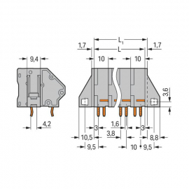 WAGO | 745-504/006-000 | PCB TERMINAL BLOCK; 16 MM&sup2;; PIN SPA