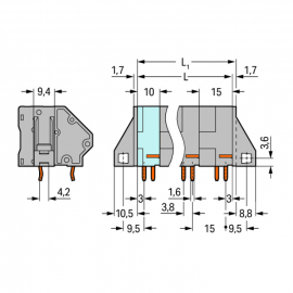 WAGO | 745-603/006-000 | PCB TERMINAL BLOCK; 16 MM&sup2;; PIN SPA