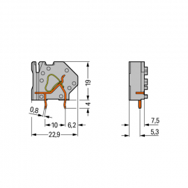 WAGO | 745-813 | STACKABLE PCB TERMINAL BLOCK; 4 MM&sup2;; PIN SP