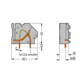 WAGO | 745-847 | STACKABLE PCB TERMINAL BLOCK; 6 MM&sup2;; PIN SP