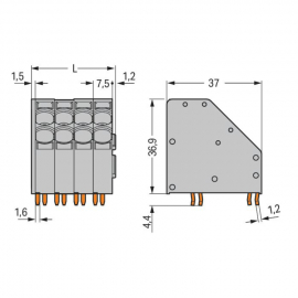 WAGO | 746-2312 | 2-CONDUCTOR PCB TERMINAL BLOCK; 10 MM&sup2;; PI