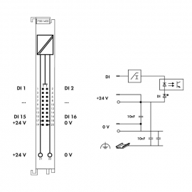 WAGO | 750-1402 | 16-CHANNEL DIGITAL INPUT; 24 VDC; 3 MS; LO