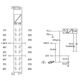 WAGO | 750-1425 | 8-CHANNEL DIGITAL INPUT; PTC; LIGHT GRAY