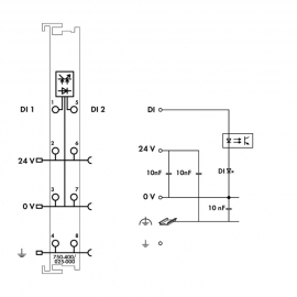 WAGO | 750-400/025-000 | 2-CHANNEL DIGITAL INPUT; 24 VDC; 3