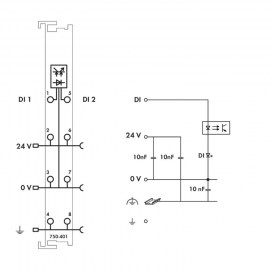 WAGO | 750-401 | 2-CHANNEL DIGITAL INPUT; 24 VDC; 0.2 MS; LI