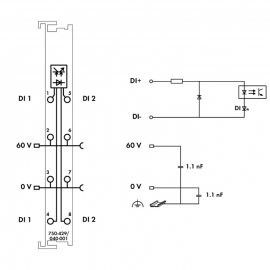 WAGO | 750-429/040-001 | 2-CHANNEL DIGITAL INPUT; 60 VDC; 3
