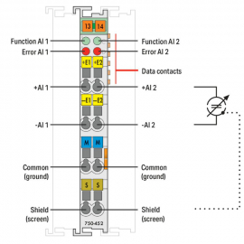 WAGO | 750-452 | 2-CHANNEL ANALOG INPUT; 0 &hellip; 20 MA; DIFFEREN