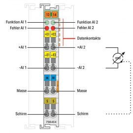 WAGO | 750-454 | 2-CHANNEL ANALOG INPUT; 4 &hellip; 20 MA; DIFFEREN