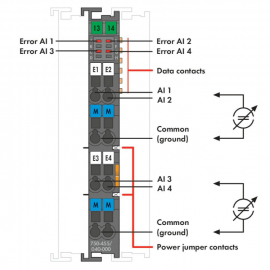 WAGO | 750-455/040-000 | 4-CHANNEL ANALOG INPUT; 4 &hellip; 20 MA;