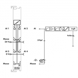 WAGO | 750-457/025-000 | 4-CHANNEL ANALOG INPUT; &plusmn;10 VDC; SI