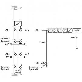 WAGO | 750-457/040-000 | 4-CHANNEL ANALOG INPUT; &plusmn;10 VDC; SI