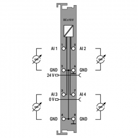 WAGO | 750-457/040-000 | 4-CHANNEL ANALOG INPUT; &plusmn;10 VDC; SI