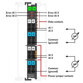 WAGO | 750-457/040-000 | 4-CHANNEL ANALOG INPUT; &plusmn;10 VDC; SI
