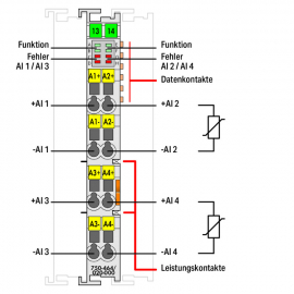 WAGO | 750-464/020-000 | 4-CHANNEL ANALOG INPUT; FOR NTC RES