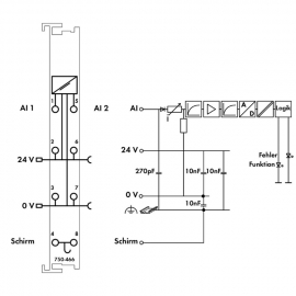 WAGO | 750-466 | 2-CHANNEL ANALOG INPUT; 4 &hellip; 20 MA; SINGLE-E