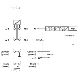 WAGO | 750-468 | 4-CHANNEL ANALOG INPUT; 0 ... 10 VDC; SINGL