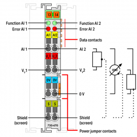WAGO | 750-470/005-000 | 2-CHANNEL ANALOG INPUT; 0 &hellip; 20 MA;