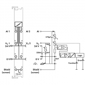 WAGO | 750-473 | 2-CHANNEL ANALOG INPUT; 4 &hellip; 20 MA; SINGLE-E