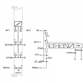 WAGO | 750-474 | 2-CHANNEL ANALOG INPUT; 4 &hellip; 20 MA; SINGLE-E