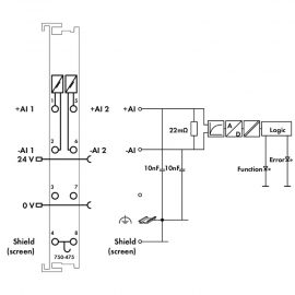 WAGO | 750-475 | 2-CHANNEL ANALOG INPUT; 0 &hellip; 1 A AC/DC; DIFF