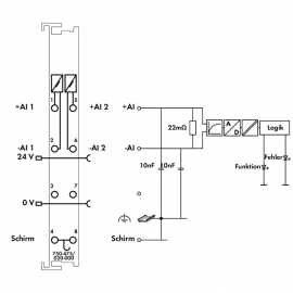 WAGO | 750-475/020-000 | 2-CHANNEL ANALOG INPUT; 0 &hellip; 5 A AC/