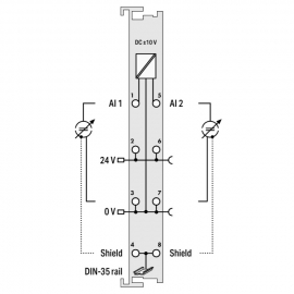 WAGO | 750-476 | 2-CHANNEL ANALOG INPUT; &plusmn;10 VDC; SINGLE-END