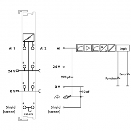 WAGO | 750-476/000-200 | 2-CHANNEL ANALOG INPUT; &plusmn;10 VDC; SI