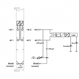 WAGO | 750-479 | 2-CHANNEL ANALOG INPUT; &plusmn;10 VDC; DIFFERENTI