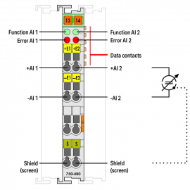 WAGO | 750-480 | 2-CHANNEL ANALOG INPUT; 0 &hellip; 20 MA; DIFFEREN
